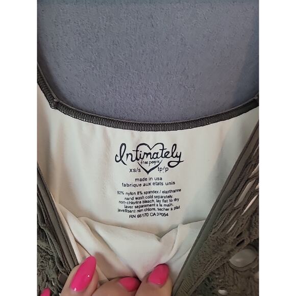 Free People Medallion Lace Crochet Bodycon Dress Green Size XS Intimately EUC - Picture 4 of 5